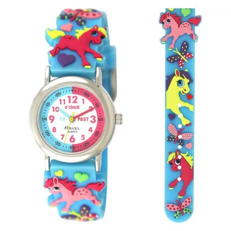 Ravel 3d Cartoon Time Teacher Watch For Girls - Pony Design