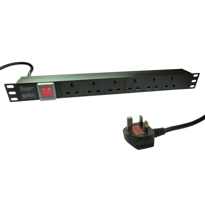 CDL 6 WAY UK SOCKET HORIZONTAL 1U PDU