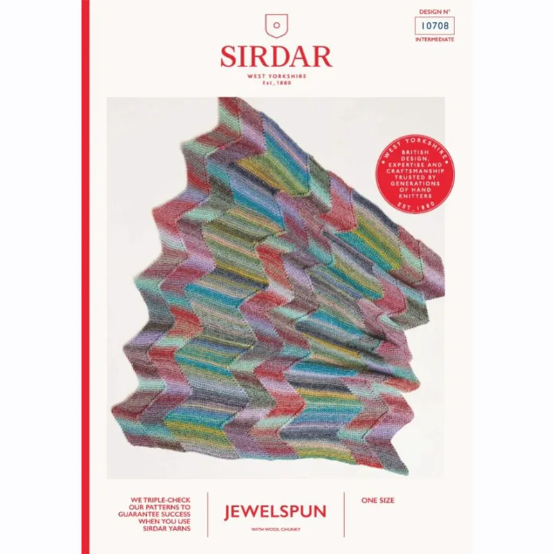 Sirdar Jewelspun Wool Chunky Making Waves Blanket 10708 Knitted Pattern PDF