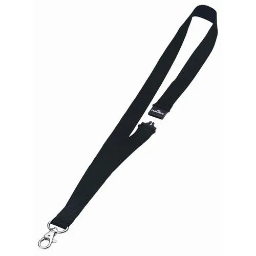 Durable Textile Badge Necklace/Lanyard 20 with Safety Release Black