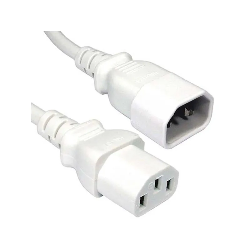 FDL 1M IEC MAINS EXT. CABLE - IEC C13 SKT. TO C14 PLUG - WHITE