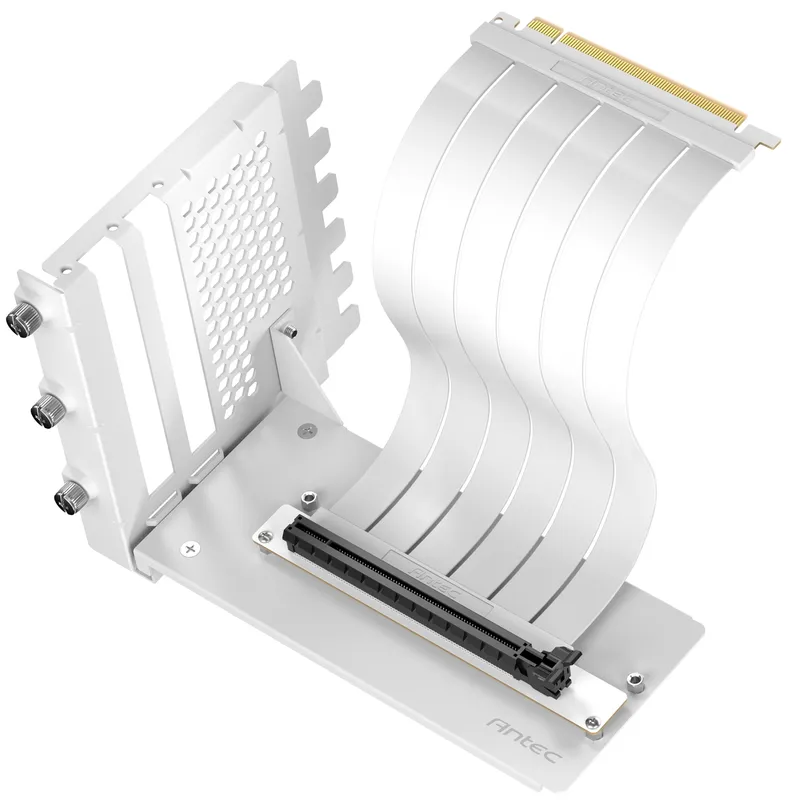 Antec RTX50 PCIe 5.0 Riser Cable with 90 degree Bracket Mount. White.