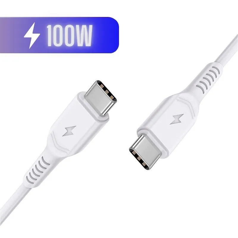 FDL 1M USB-C to USB-C - 100W PD CHARGING CABLE (P-P) - WHITE