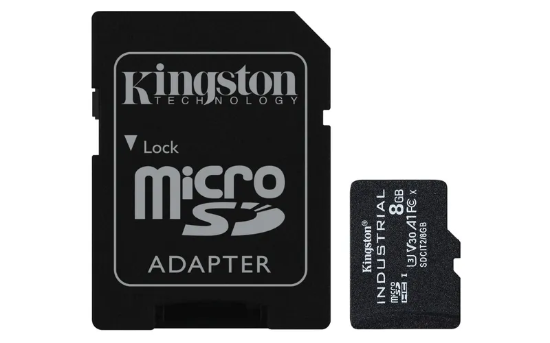 Kingston Technology 8GB microSDHC Industrial C10 A1 pSLC Card + SD Ada