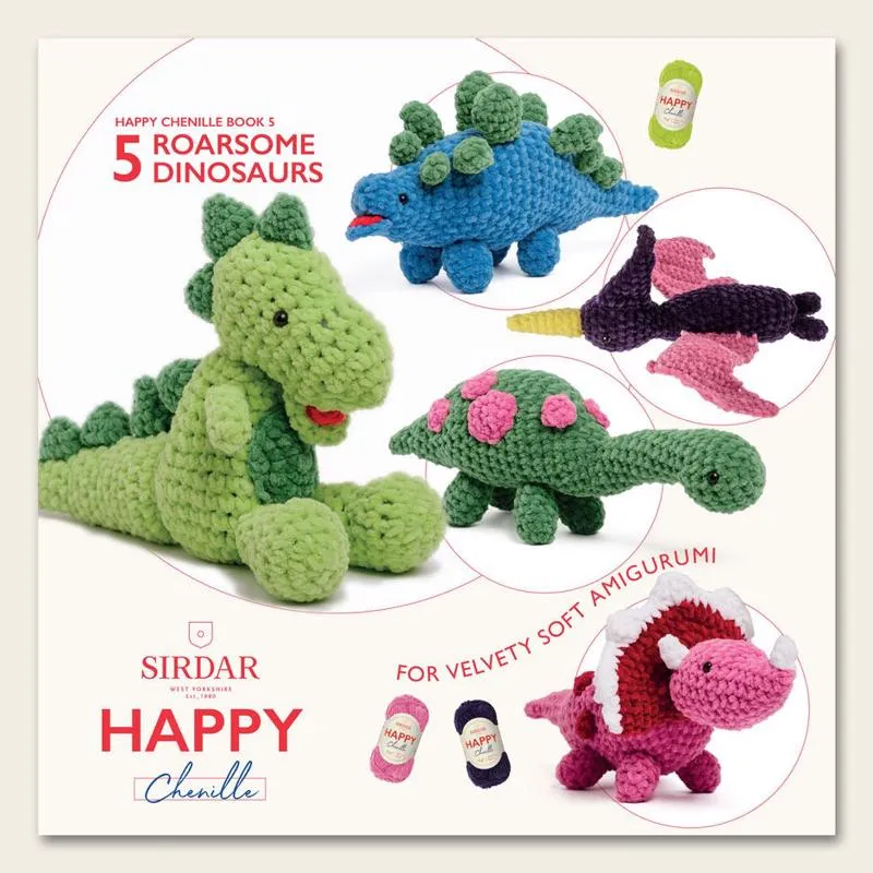 Sirdar Happy Chenille Book 5 Roarsome Dinosaurs