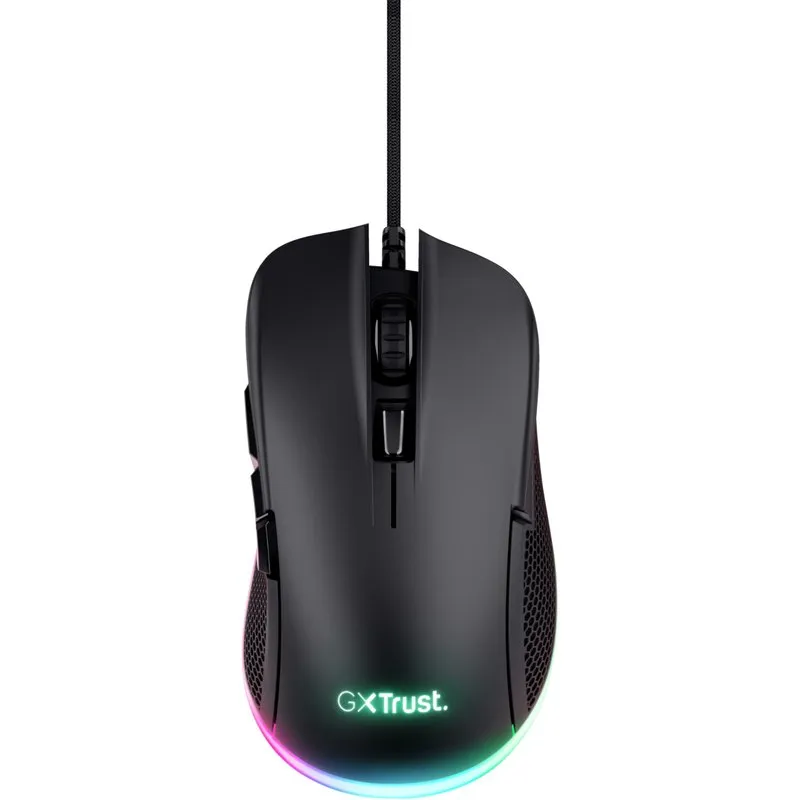 Trust GXT 922 Ybar Illuminated RGB Wired Gaming Mouse - Black