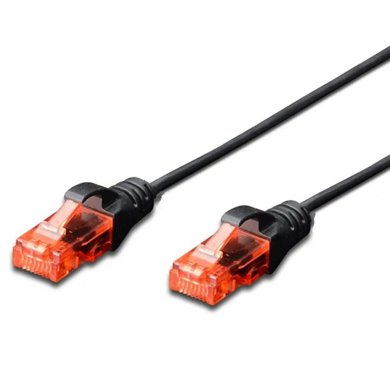 FDL SLIM 2M CAT.6 UTP LSZH PATCH CABLE - BLACK (SNAGPROOF)