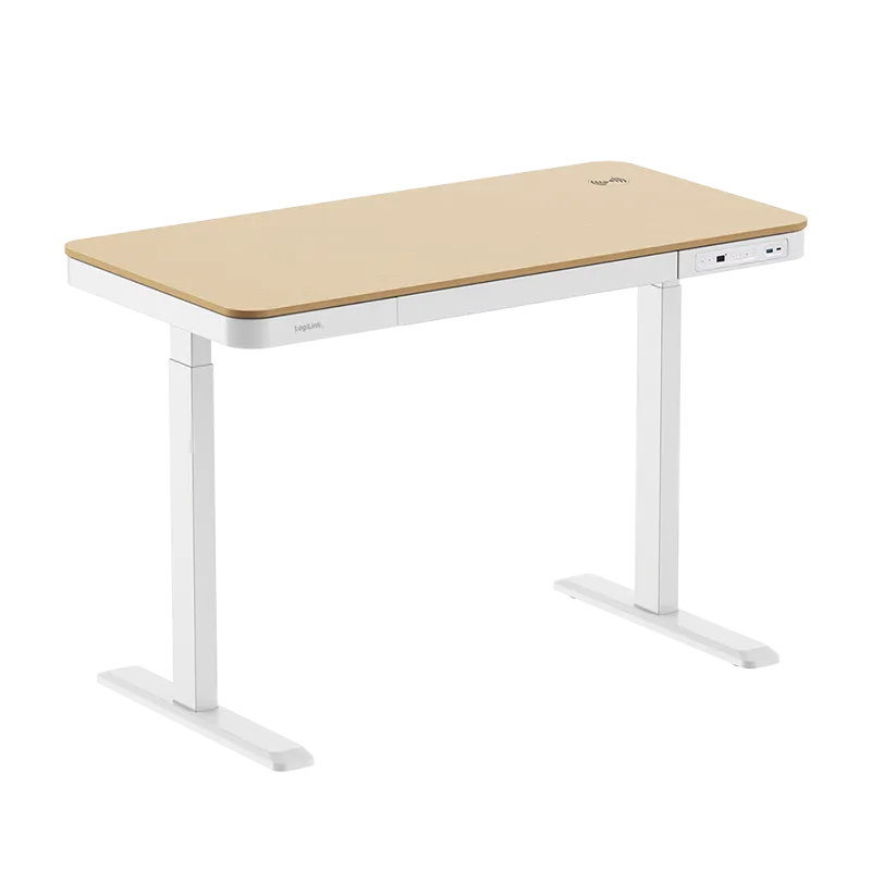 LogiLink Sit-stand desk. single motor. 118x60cm. w/ wireless charging.