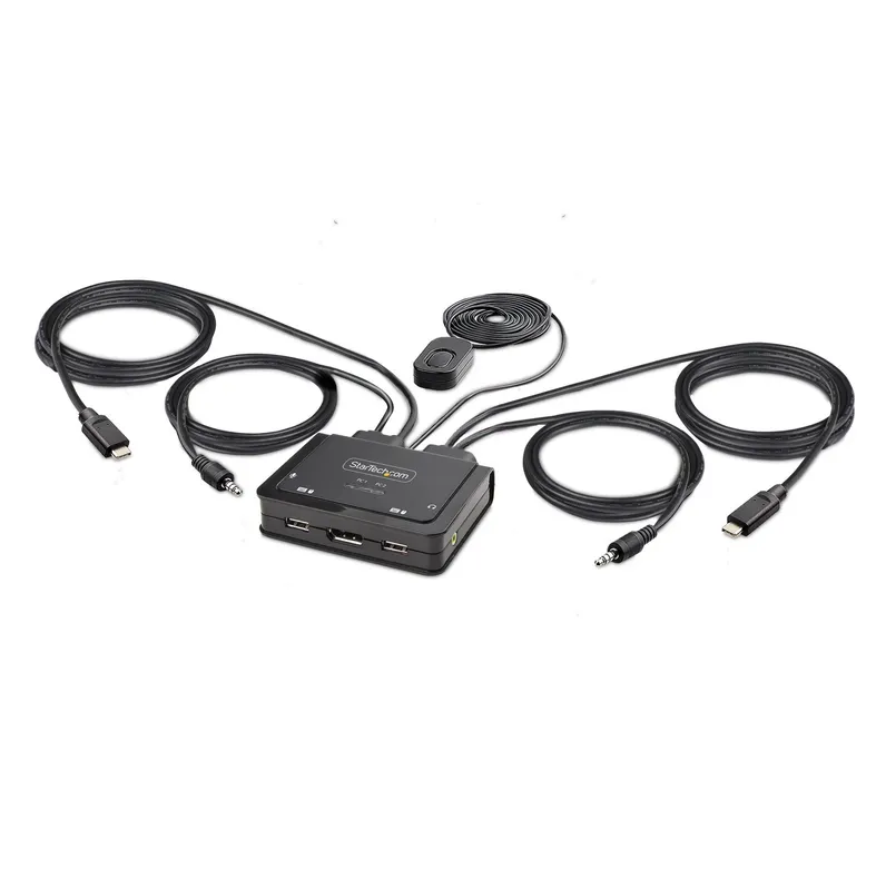 StarTech.com 2-Port USB-C Cable KVM Switch. 4K 60Hz DisplayPort Output