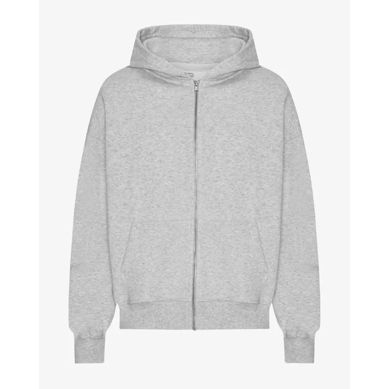 Oversized full zip hoodie Colorful Standard Organic Snow Melange
