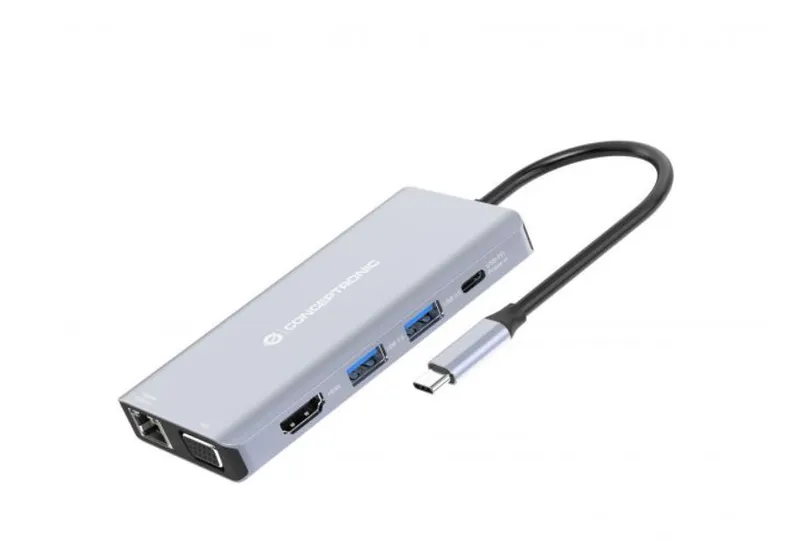 LevelOne Conceptronic DONN20G 10-in-1 USB 3.2 Gen 1 Docking Station; H