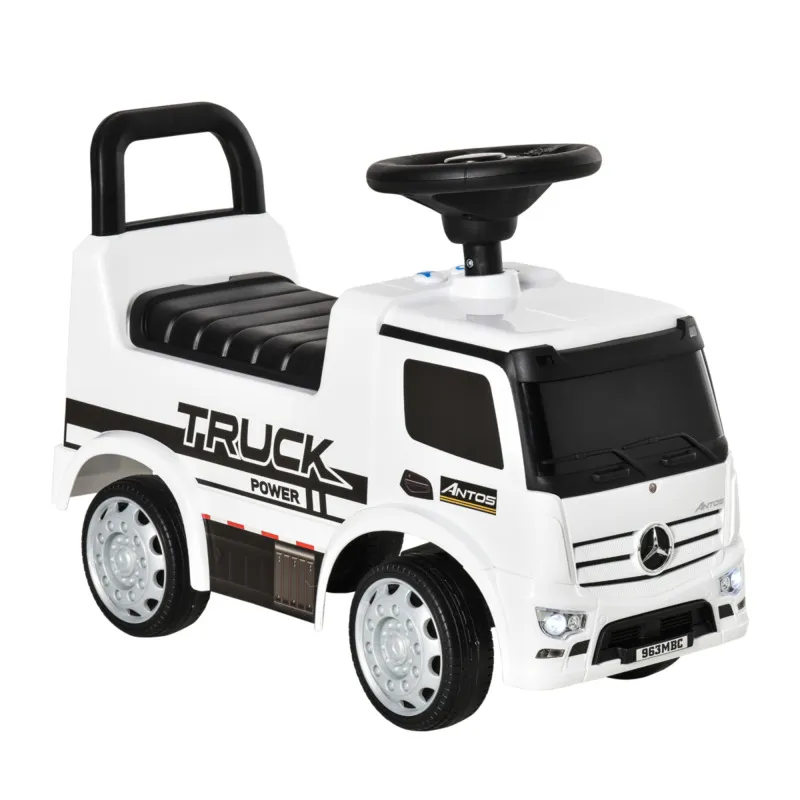 Homcom 3-in-1 Mercedes Ride-on Truck With Storage - White, 12-36 Months