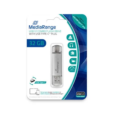 MediaRange MR936 USB flash drive 32 GB USB Type-A / USB Type-C 3.2 Gen
