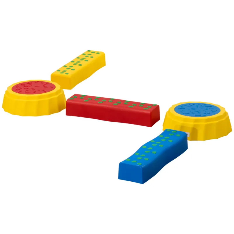 Kids Stepping Stones Balance Beam - Non-slip Surface & Bottom, 5 Pcs