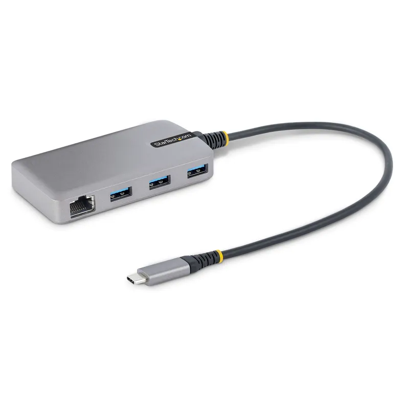 StarTech.com 3-Port USB-C Hub with Ethernet - 3x USB-A Ports. Gigabit
