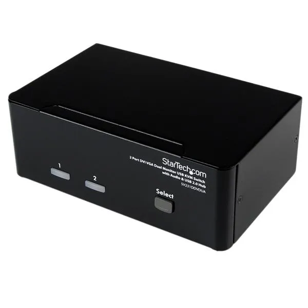 StarTech.com 2 Port DVI VGA Dual Monitor KVM Switch USB with Audio &am