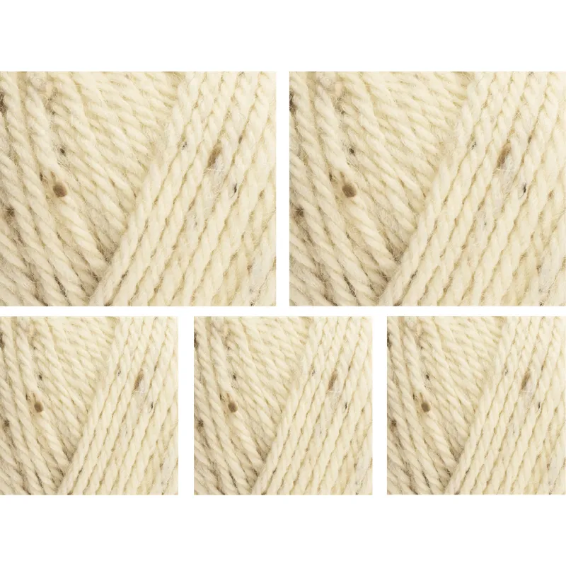 West Yorkshire Spinners ColourLab Aran Yarn Value Pack 5x100g Classic Cream Tweed 1179 500g