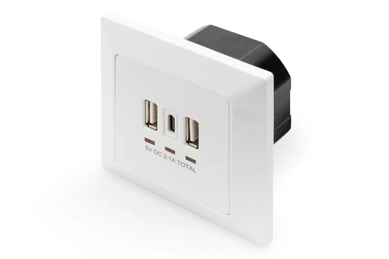 Digitus Socket with USB A & USB-C™ Ports. flush mounted