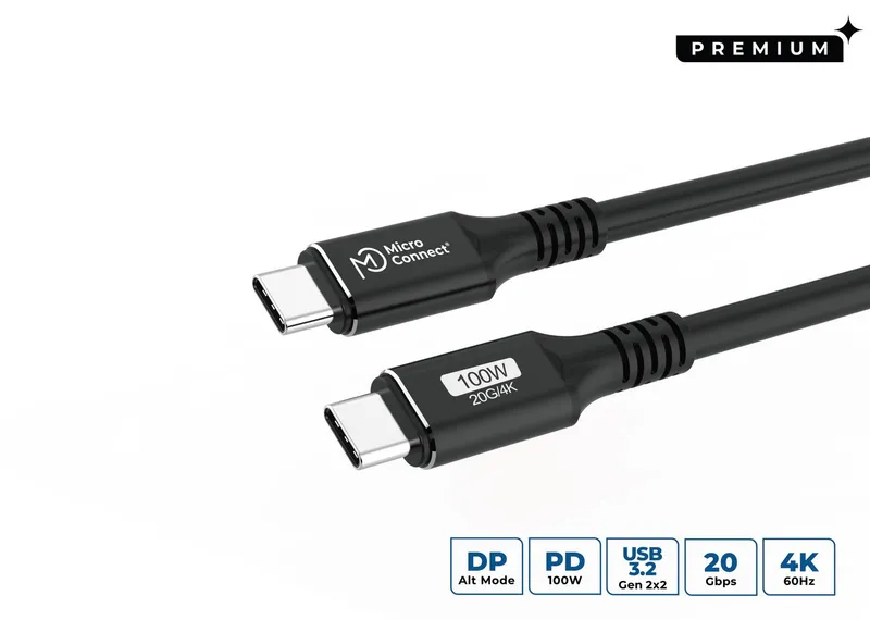 Microconnect MC-USBCC6 USB cable USB 3.2 Gen 2x2 6 m USB C Black