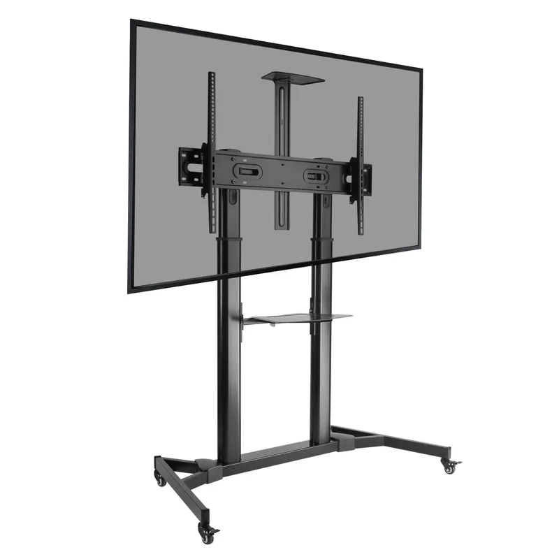 ProperAV Mobile TV Trolley Stand on Wheels for 60"-100" Max