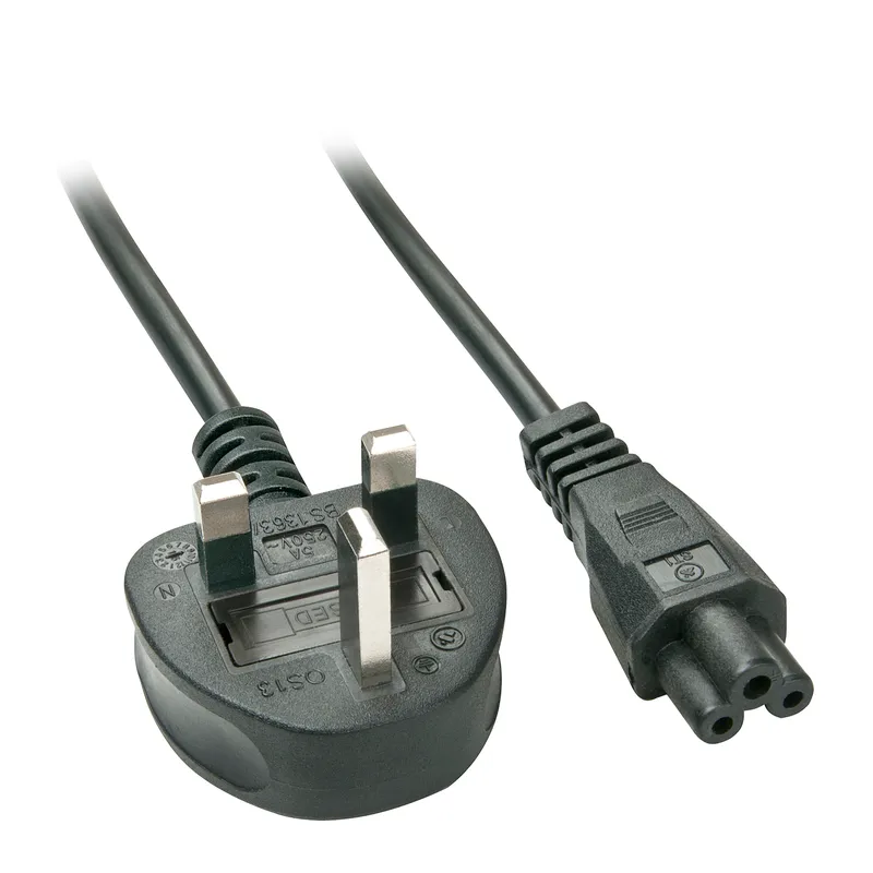 Lindy 2m UK 3 Pin to C5 Mains Cable lead free