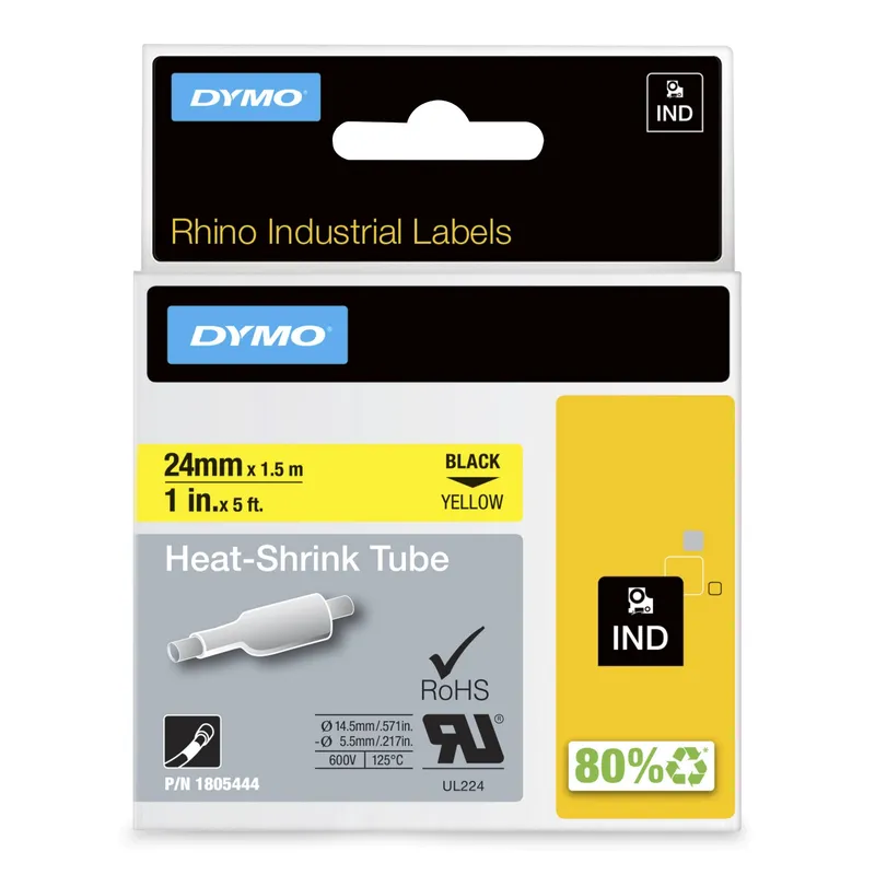 DYMO Rhino Industrial Heat-Shrink Cable Label Tubes | 24 mm x 1.5 m |