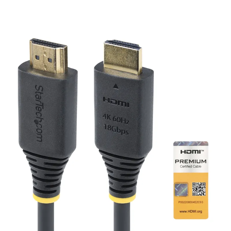 StarTech.com 1m (3.3ft) Premium Certified High Speed HDMI Cable. 4K 60