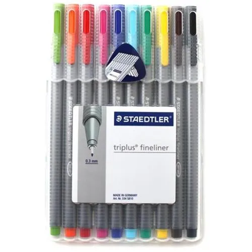 Staedtler Triplus Fineliner Pen Set Of 10 Colours