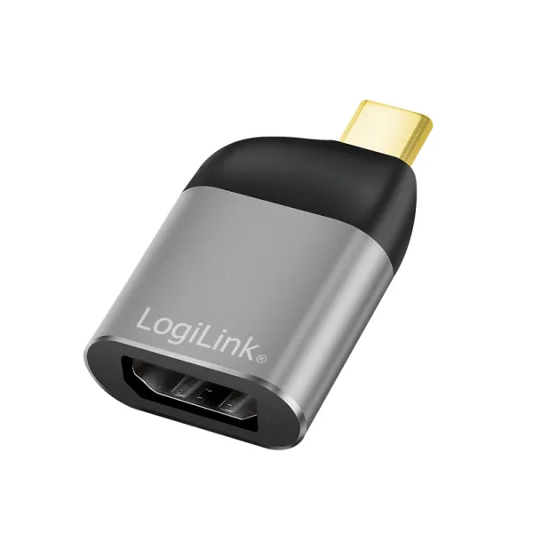 LogiLink CUA0204 cable gender changer USB-C DisplayPort Black. Grey