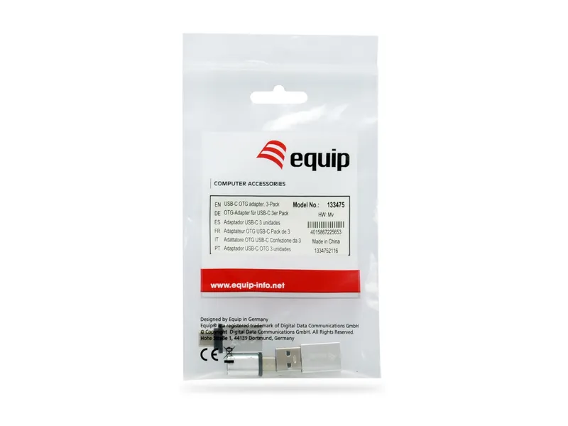 Equip USB-C OTG adapter. 3-Pack
