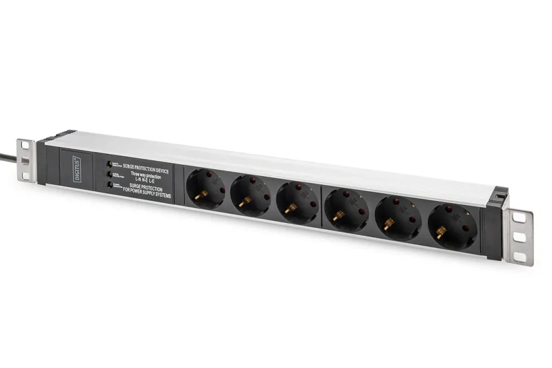 Digitus Socket strip with aluminum profile and surge protection. integ