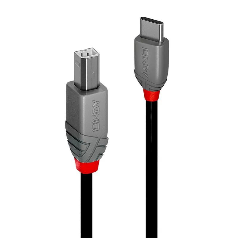 Lindy 0.5m USB 2.0 Type C to B Cable Anthra Line