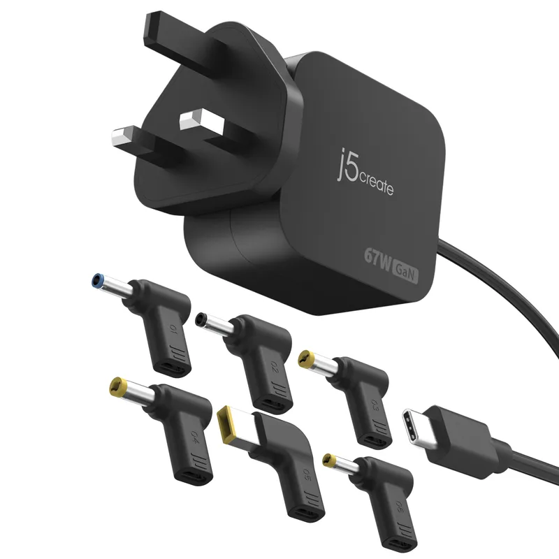 j5create JUP1565DC 67W GaN PD USB-C® Mini Charger with 6 Types of DC C