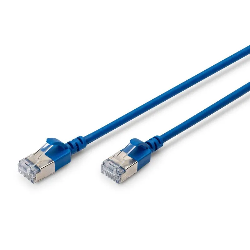 FDL SLIM 0.25M CAT.6a F-FTP LSZH PATCH CABLE - BLUE (SNAGPROOF)