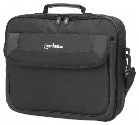 Manhattan Cambridge Laptop Bag 14.1". Clamshell Design. Black. LO