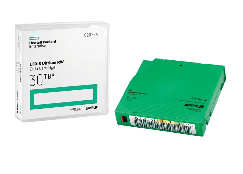 HPE LTO-8 Ultrium 30TB RW Non Custom Labeled Library Pack 20 Data Cart