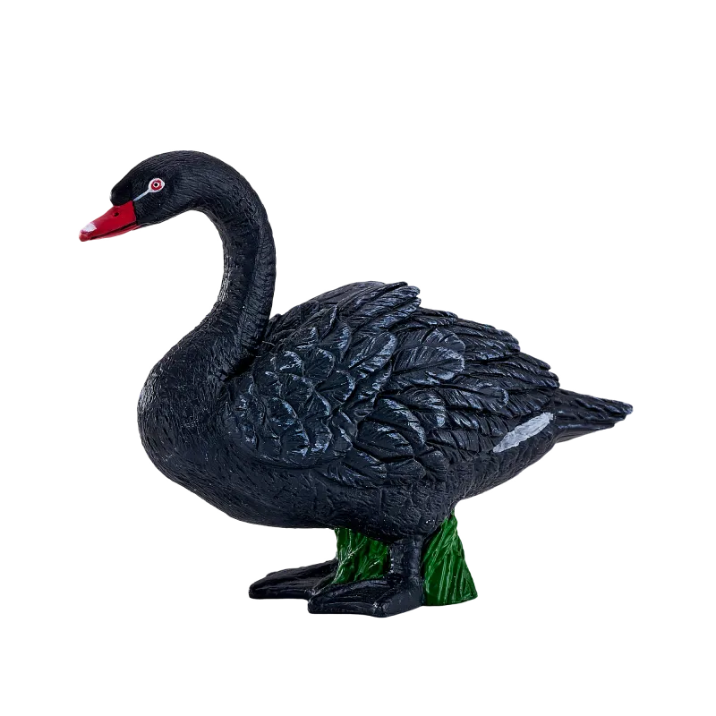 Mojo Fun Hand-painted Black Swan Toy - Realistic Water Bird Model