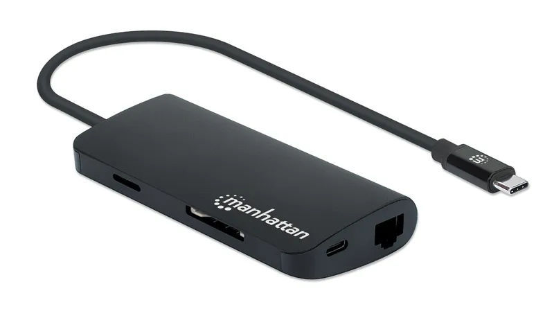 Manhattan USB-C Dock/Hub with Card Reader. Ports (x5): Ethernet. USB-A