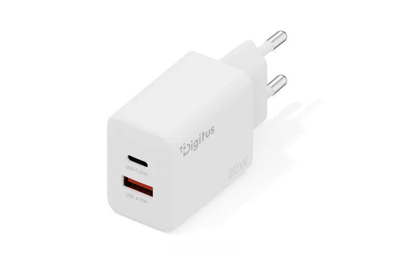 Digitus USB Charger 20W. 1x USB-C. 1x USB-A