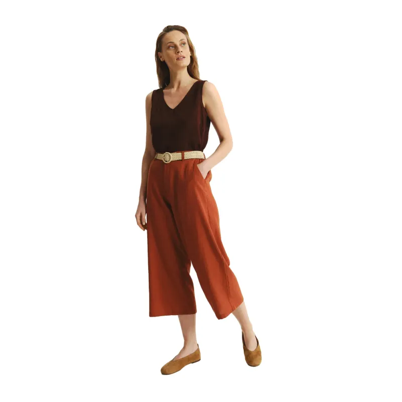Women's Trousers with Woven Belt Greenpoint