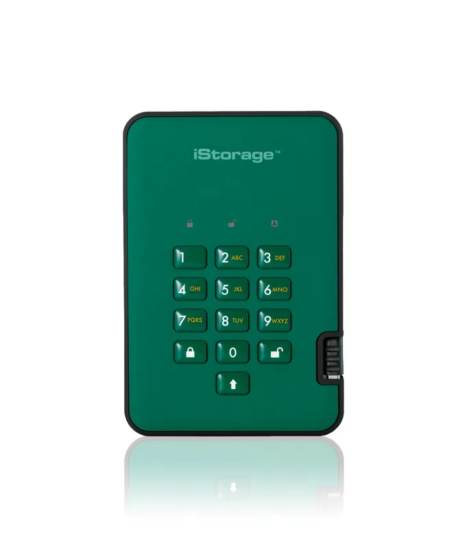 iStorage diskAshur² SSD 512GB Green | Secure Portable Solid State Driv