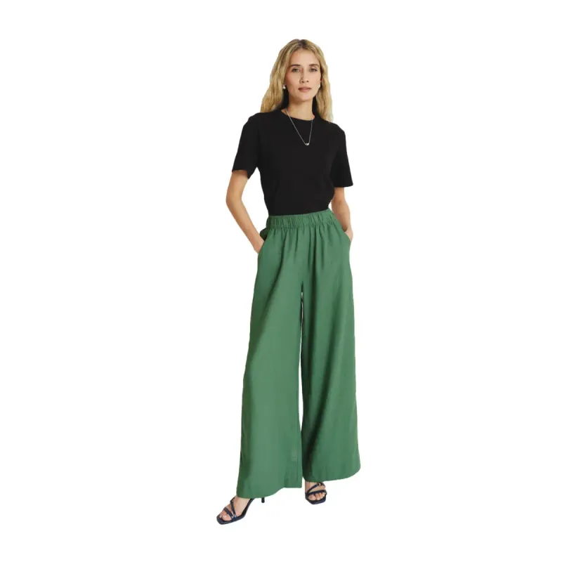 Women's Linen and Viscose Wide Leg Trousers Greenpoint Regular April