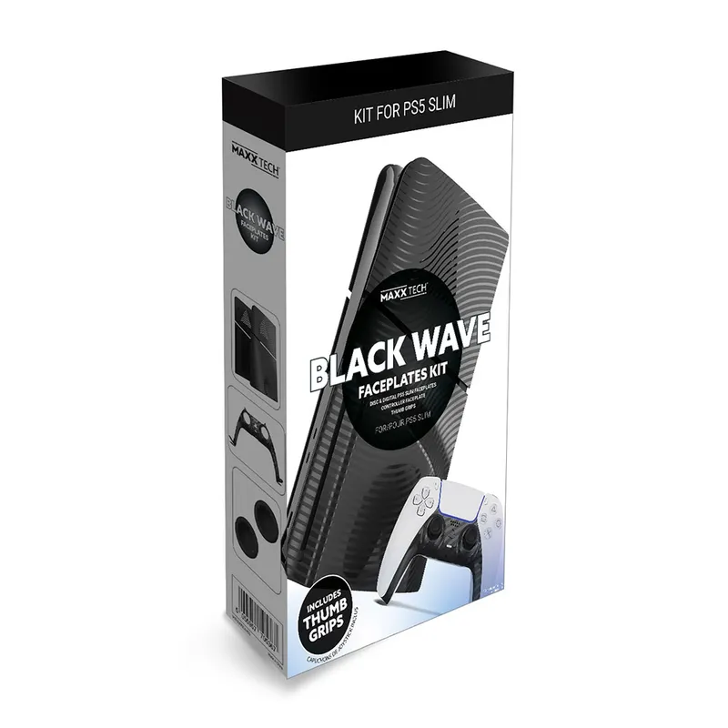 PS5 Slim Faceplates Black Wave - Playstation 5