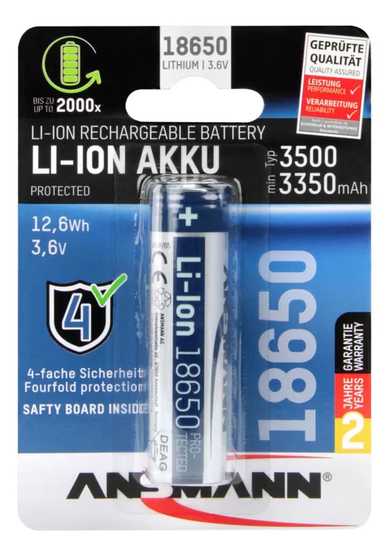 Ansmann 1307-0001 household battery Rechargeable battery 18650 Lithium