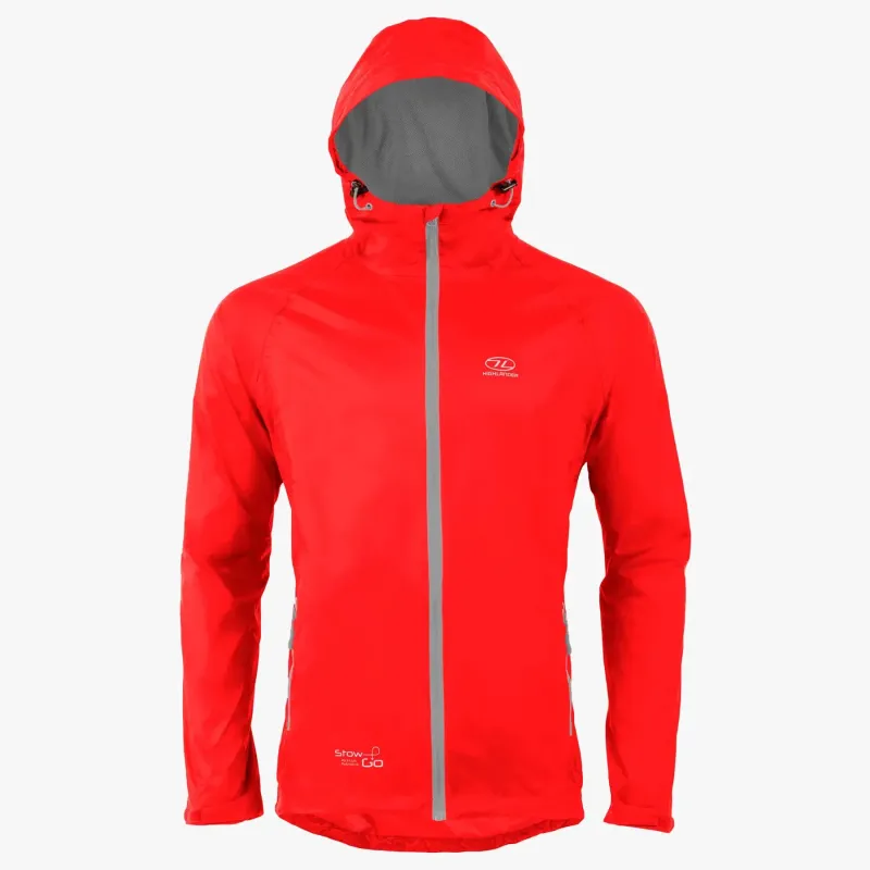 Highlander Men's Stow & Go Pack Away Waterproof Jacket | Red - XL