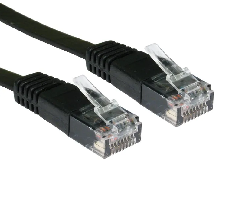 Cables Direct RJFLAT-15K networking cable Black 15 m Cat5e U/UTP (UTP)