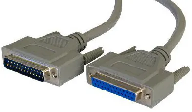 Cables Direct 2m DB25 M/DB25 FM serial cable Grey