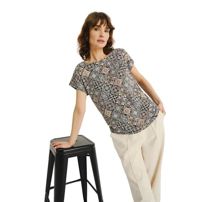 Women's Paisley Print T-Shirt Greenpoint Regular February