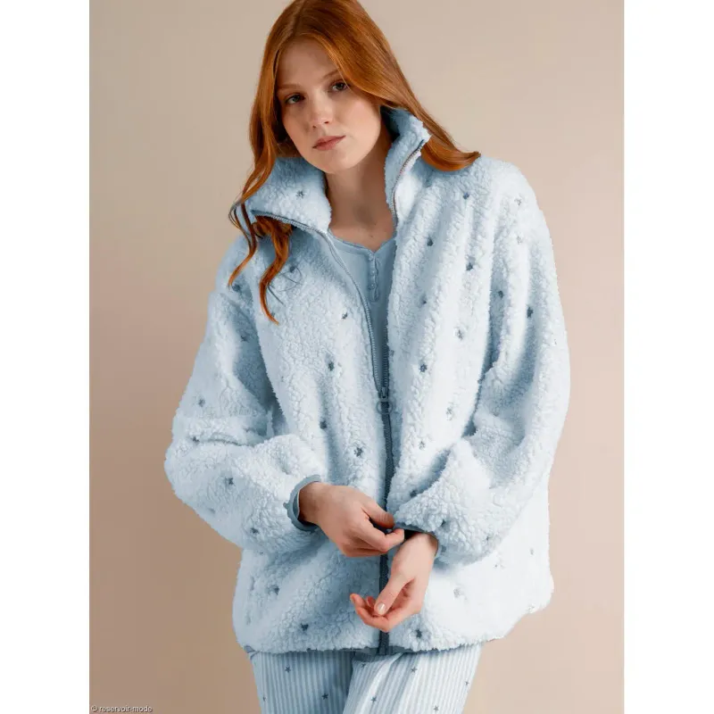 Women's Indoor Fleece Admas Stripes And Stars