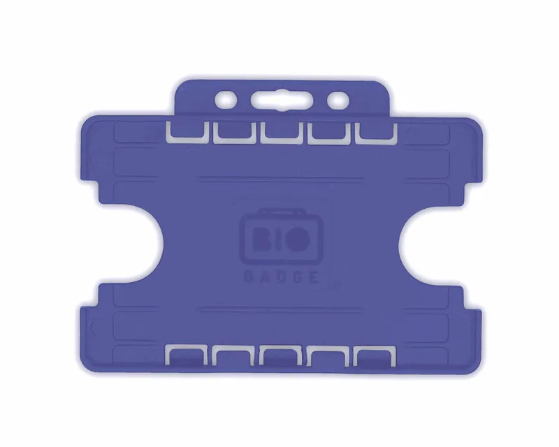 BioBadge Mid Blue Dual-Sided BIOBADGE Open Faced ID Card Holders - Lan